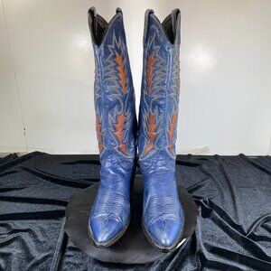 Rare Vintage, Women's 8.5 Dan Post, Two Toned Full Calf Western Cowboy Boot,